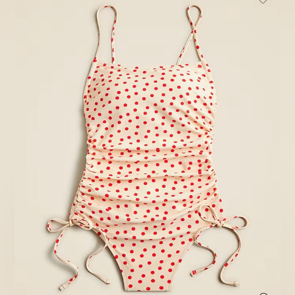 J. Crew Red Polka Dot One Piece Swimsuit